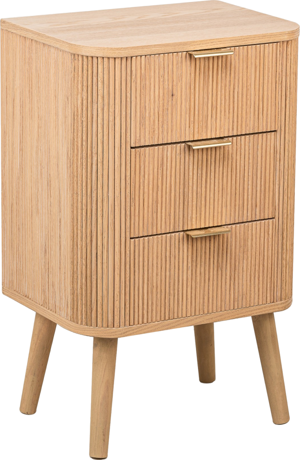 Sengebord / natbord Nordlys Furniture Bali3t 3 skuffer i FSC-certificeret egetræsfinish H66ÃB40ÃD30 cm